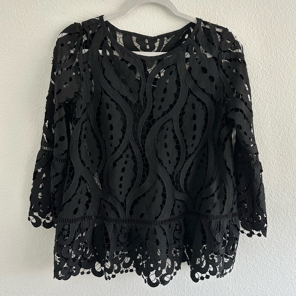Shoshanna Lace Blouse and Camisole | Black | Small